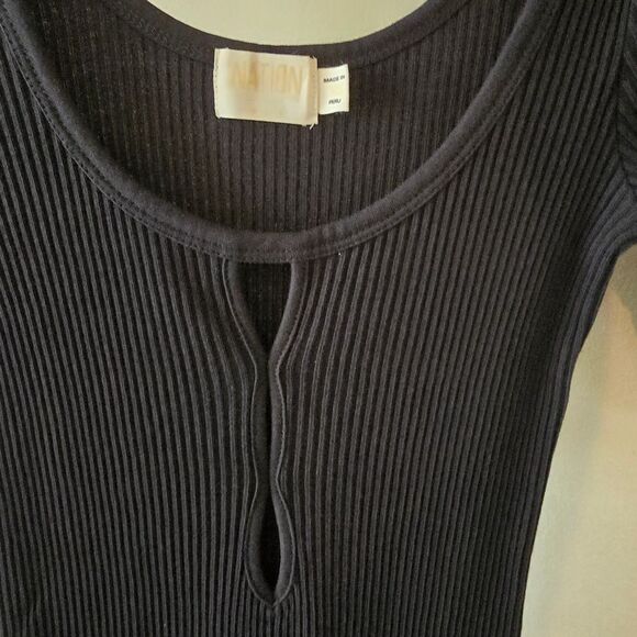 NATION LTD  Los Angeles Haidee Ribbed Black Midi Dress Size XS - Picture 5 of 10